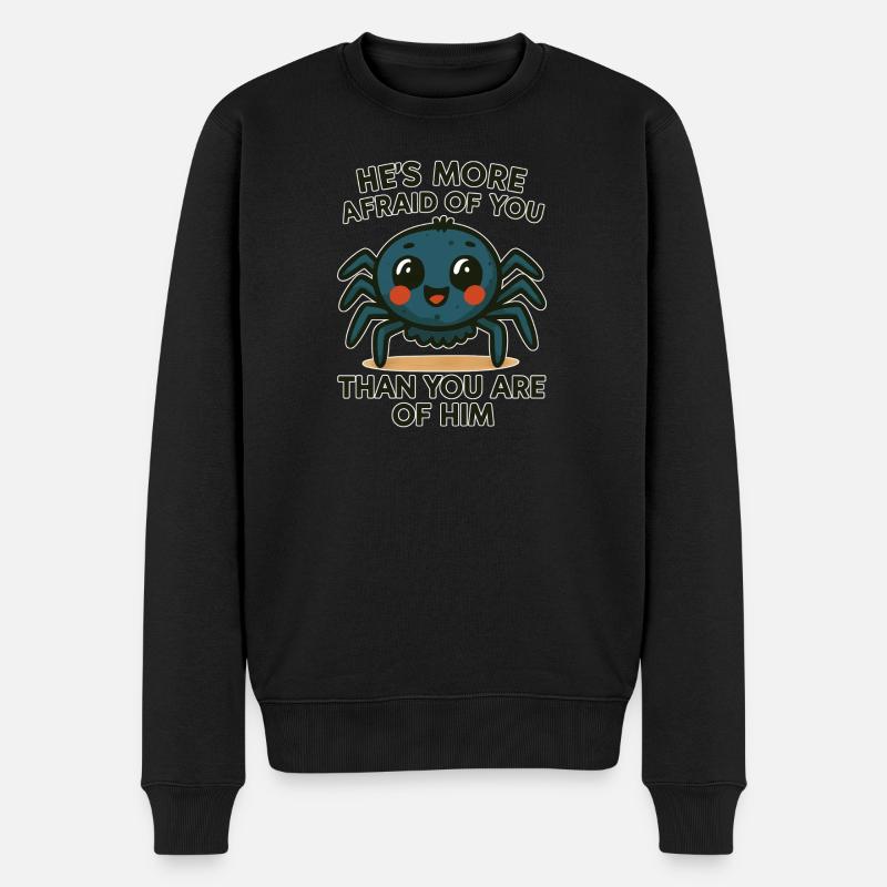 Spinne Niedliche Spinne Karikatur - Männer Premium Bio Pullover - Schwarz