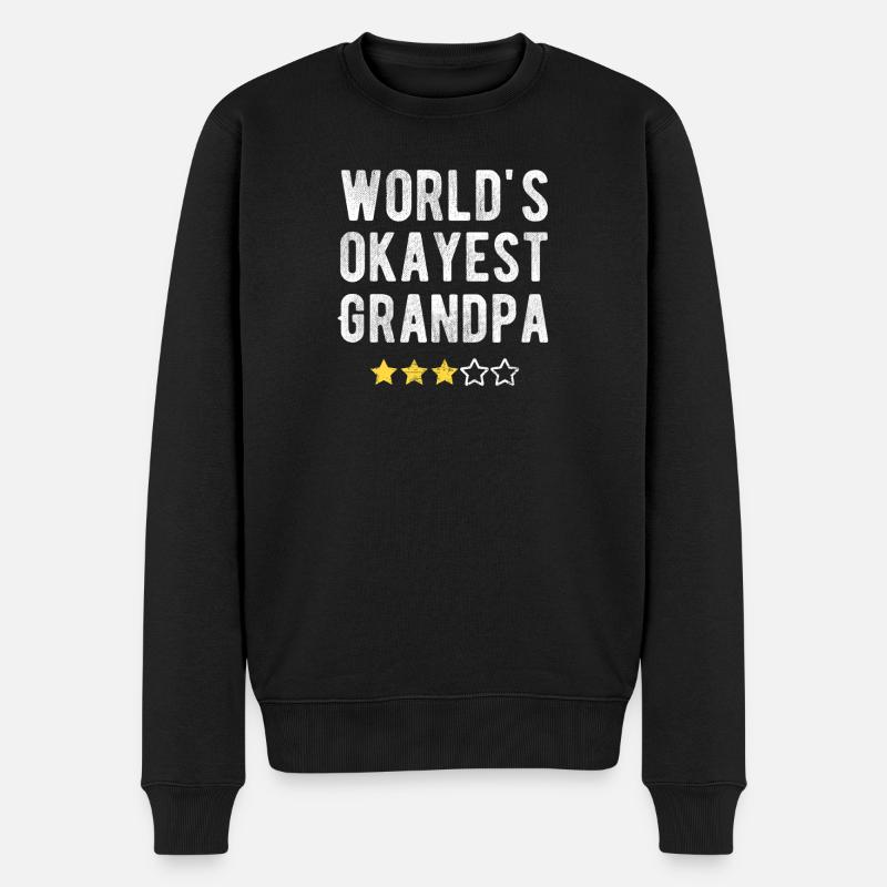 World’s Okayest Grandpa Lustiger Opa Spruch - Männer Premium Bio Pullover - Schwarz