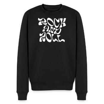Rock'n'Roll Typografie Design - Männer Premium Bio Pullover - Schwarz - Vorne - Nico (187cm)