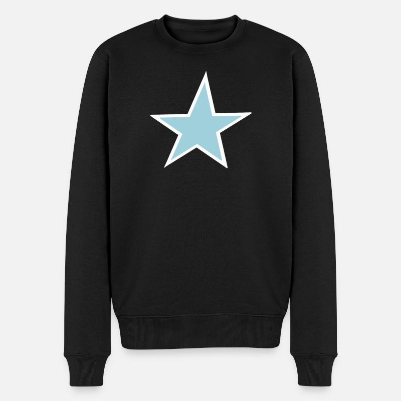 Helle blaue Sternenkunst - Männer Premium Bio Pullover - Schwarz