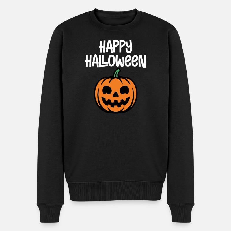 Fröhliches Halloween - Männer Premium Bio Pullover - Schwarz