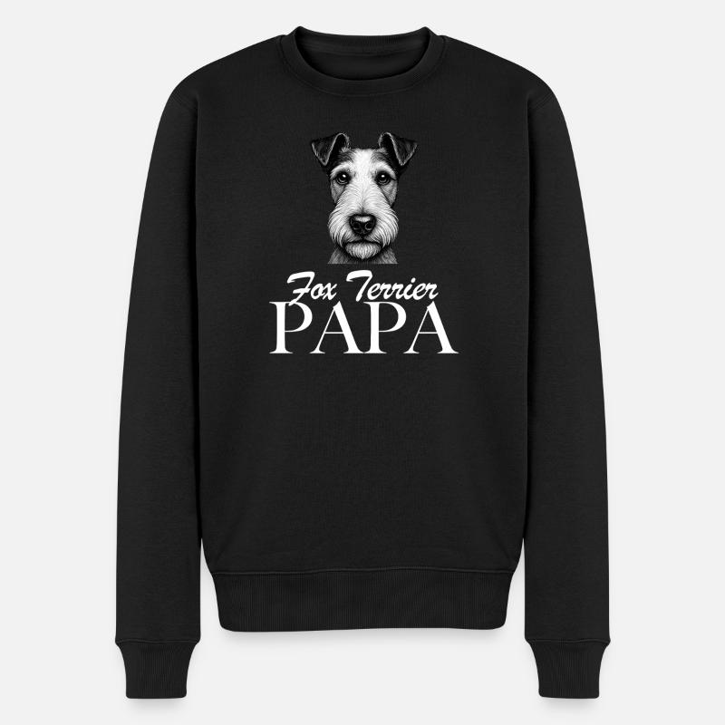 Papa fox-terrier - Pull Premium bio Homme - noir