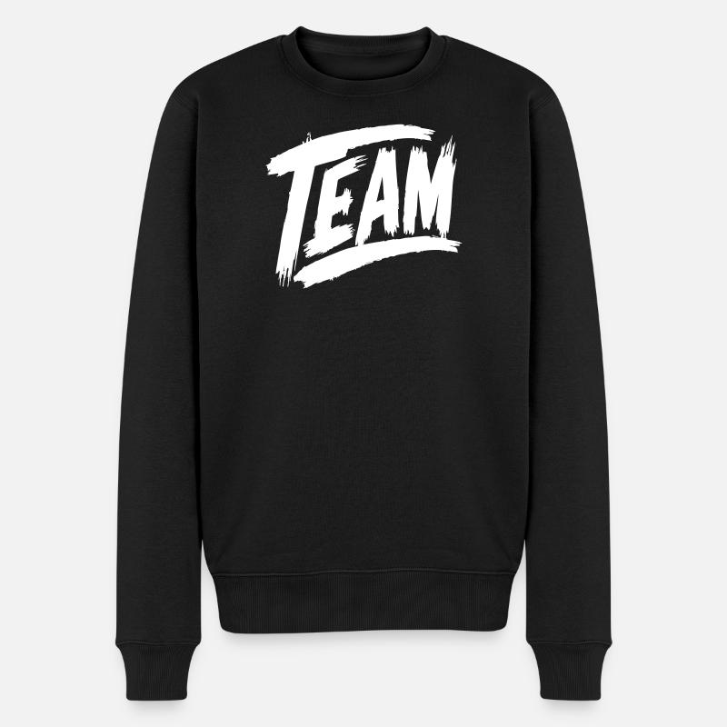 Team Schriftzug - Männer Premium Bio Pullover - Schwarz