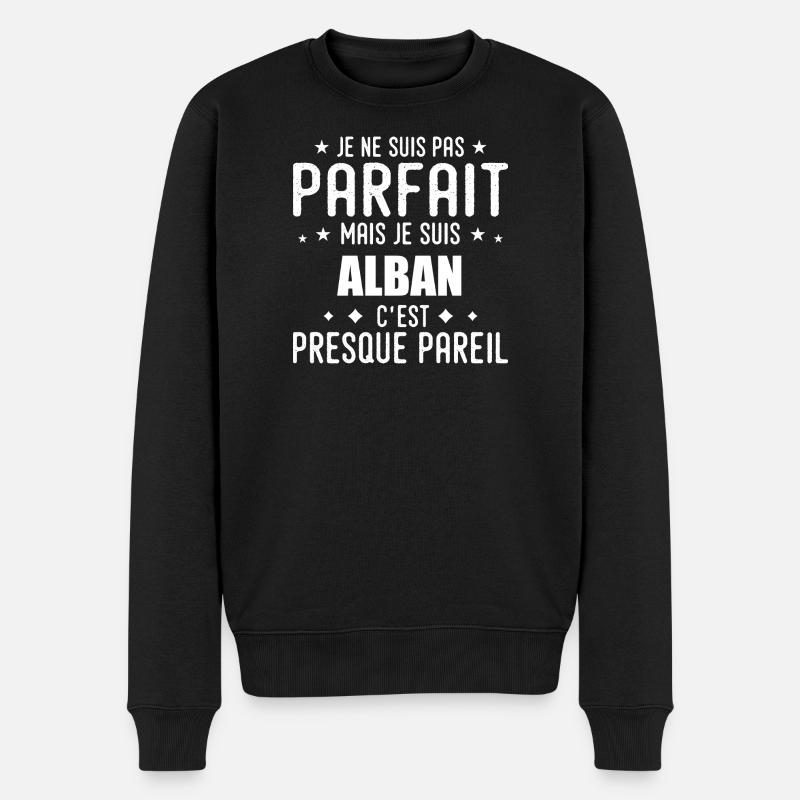 Alban : authentique, imparfait, top, perfection - Pull Premium bio Homme - noir
