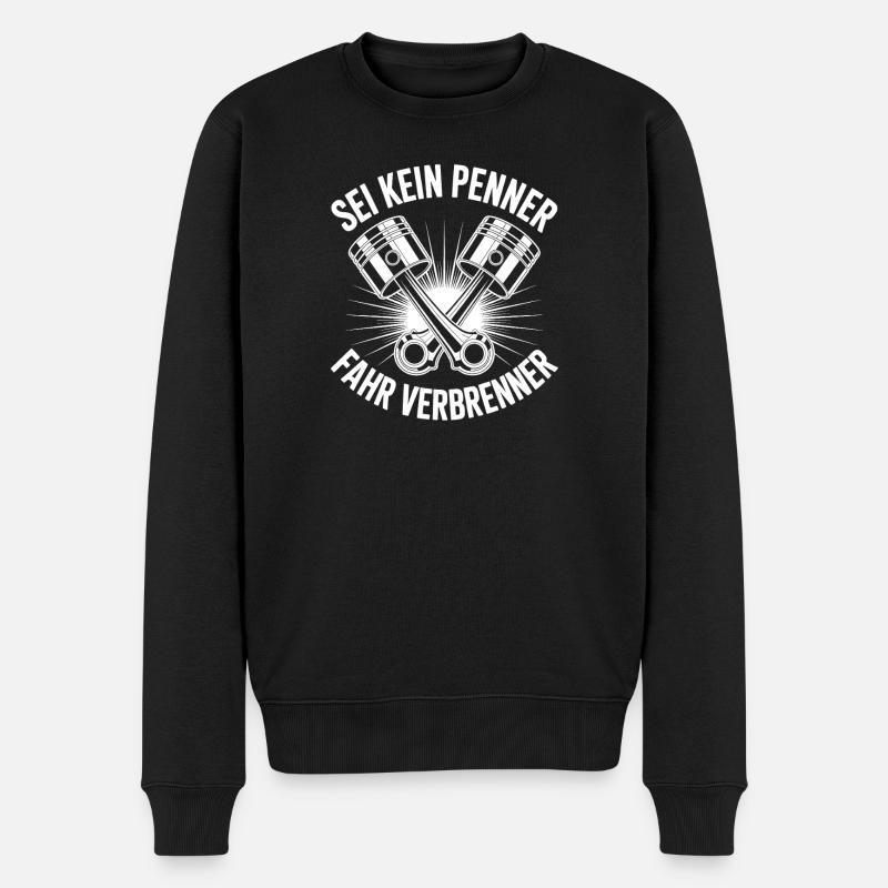 Fahr Verbrenner - Autofan - Männer Premium Bio Pullover - Schwarz