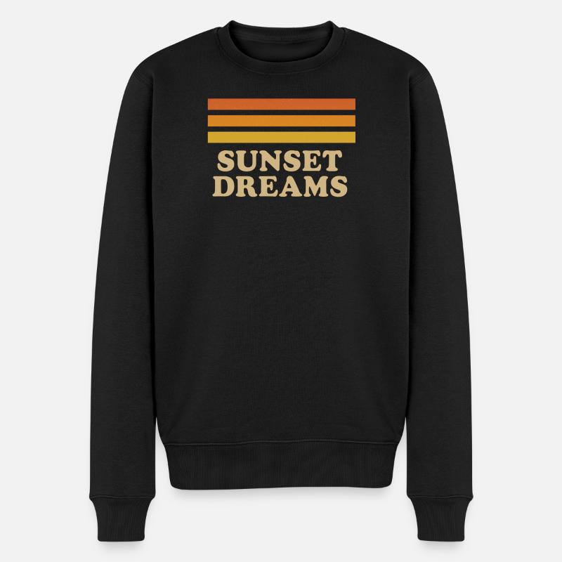 Sunset Dreams - Männer Premium Bio Pullover - Schwarz