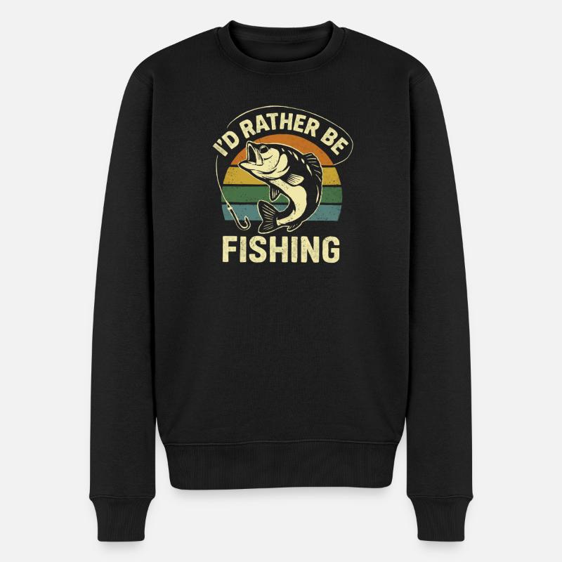 Poisson pêcheur avec humour Dire - Pull Premium bio Homme - noir