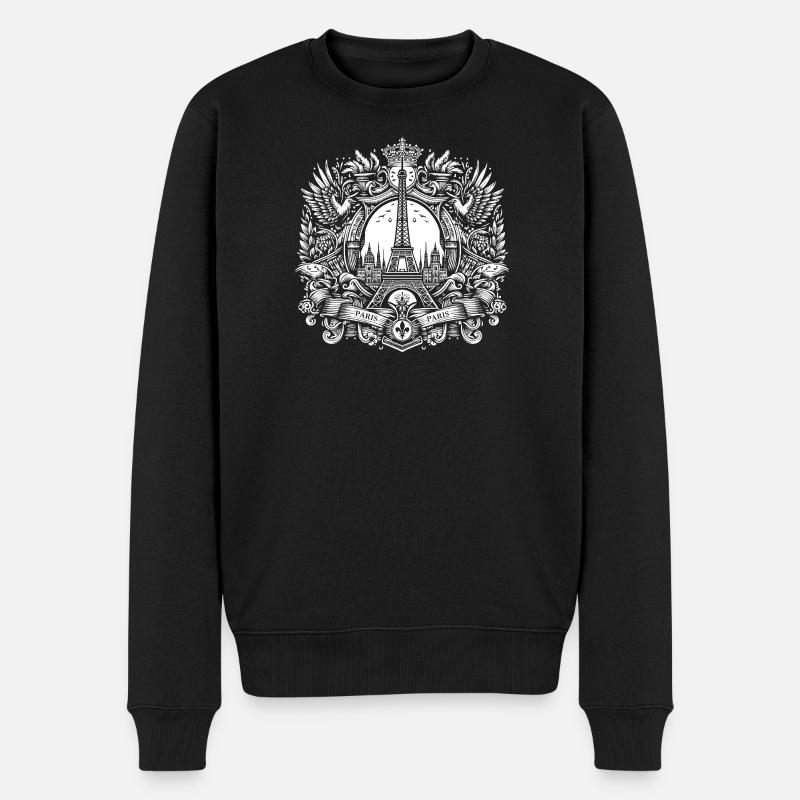 Paris Paris - Männer Premium Bio Pullover - Schwarz