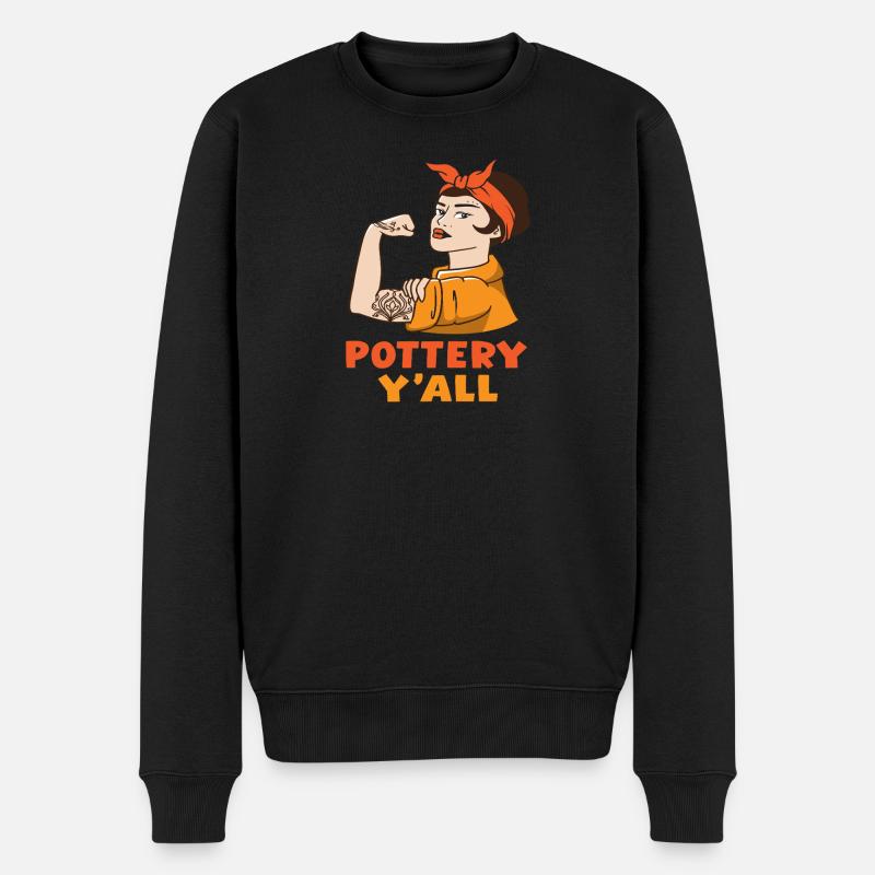 Töpferei Starke Frauen Kunst - Männer Premium Bio Pullover - Schwarz