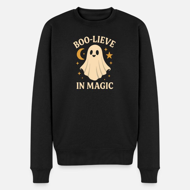 Geister-Design mit Zauber-Motto - Männer Premium Bio Pullover - Schwarz