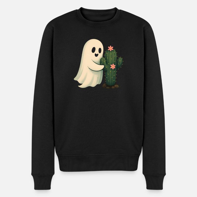 Süßer Geist umarmt Kaktus - Männer Premium Bio Pullover - Schwarz