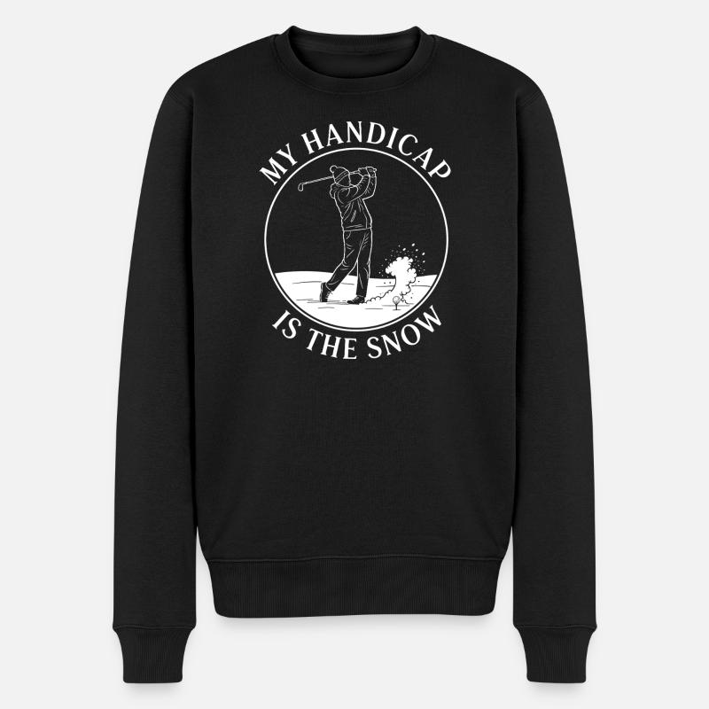 Mon handicap, c’est la neige - Pull Premium bio Homme - noir
