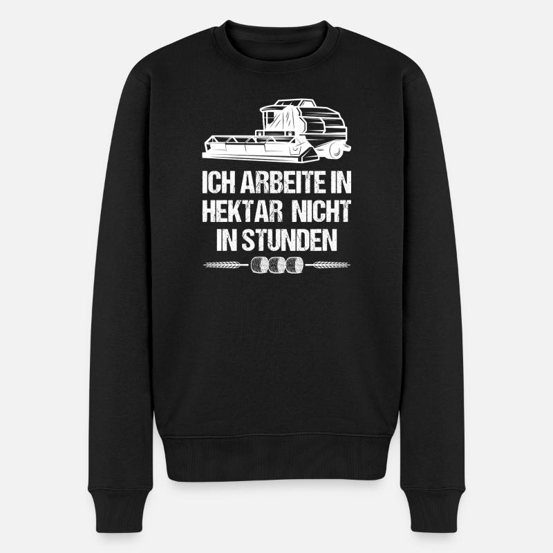Landwirt Mähdrescher - Männer Premium Bio Pullover - Schwarz