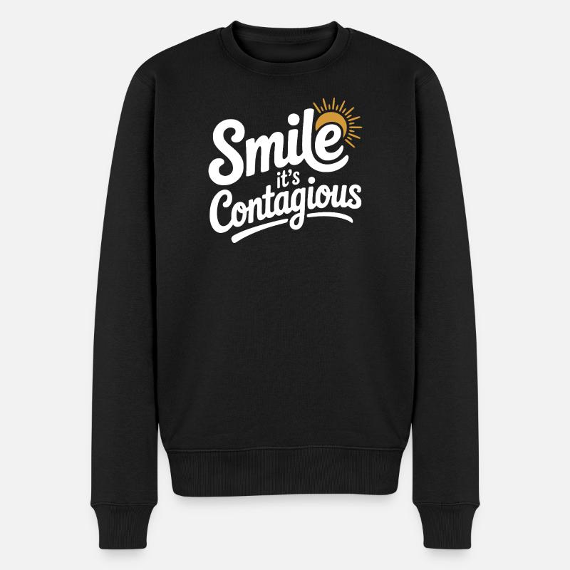 Lächeln, es ist ansteckend - Männer Premium Bio Pullover - Schwarz