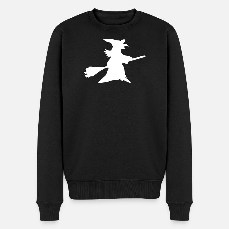 Märchenhafte Zauberhexe im Wald - Männer Premium Bio Pullover - Schwarz