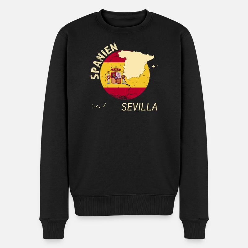 Sevilla - Männer Premium Bio Pullover - Schwarz