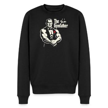 Das GymFather Bold Poster-Design - Männer Premium Bio Pullover - Schwarz - Vorne - Nico (187cm)