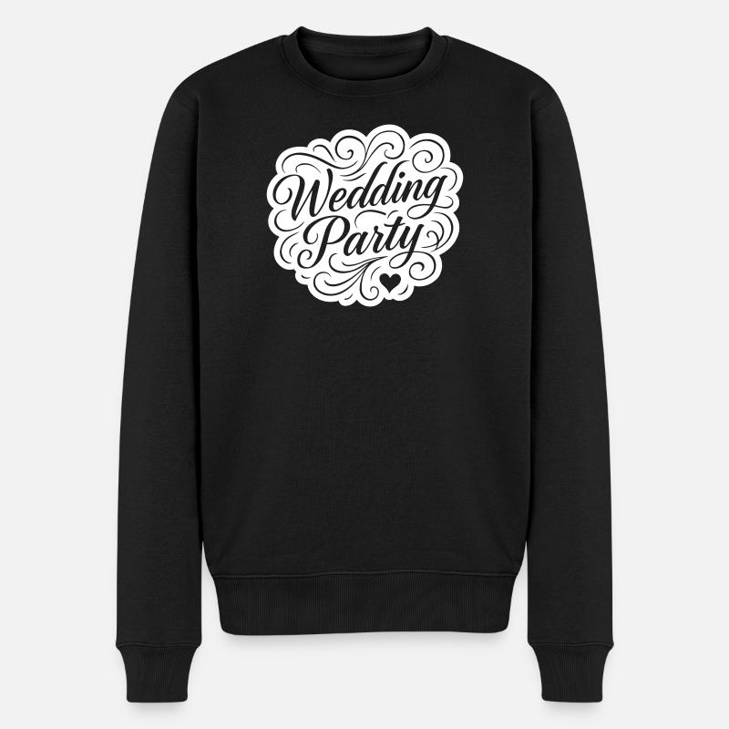 Hochzeit Party Hochzeitsfeier - Männer Premium Bio Pullover - Schwarz