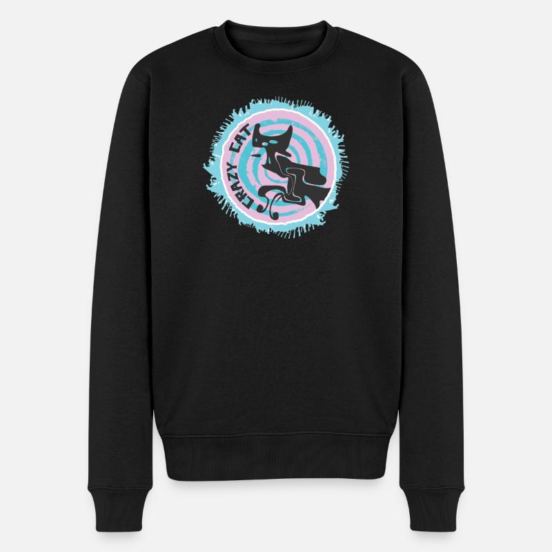 Chat abstrait avec citation - Pull Premium bio Homme - noir