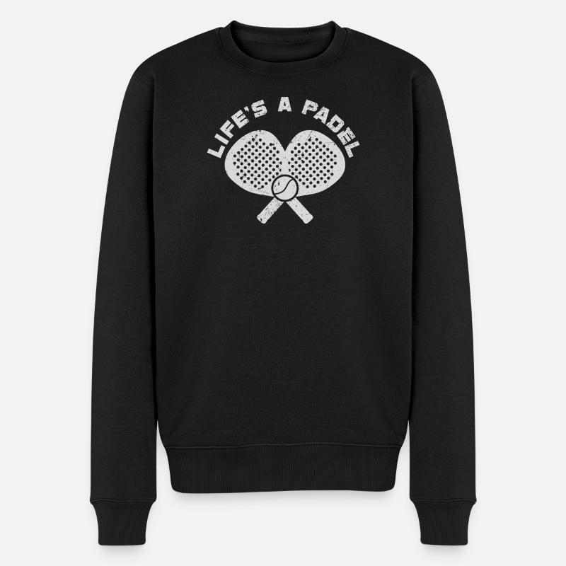 Life's A Padel - Männer Premium Bio Pullover - Schwarz