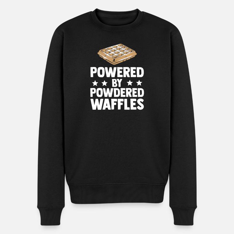 Powered By Powdered Waffles - Männer Premium Bio Pullover - Schwarz