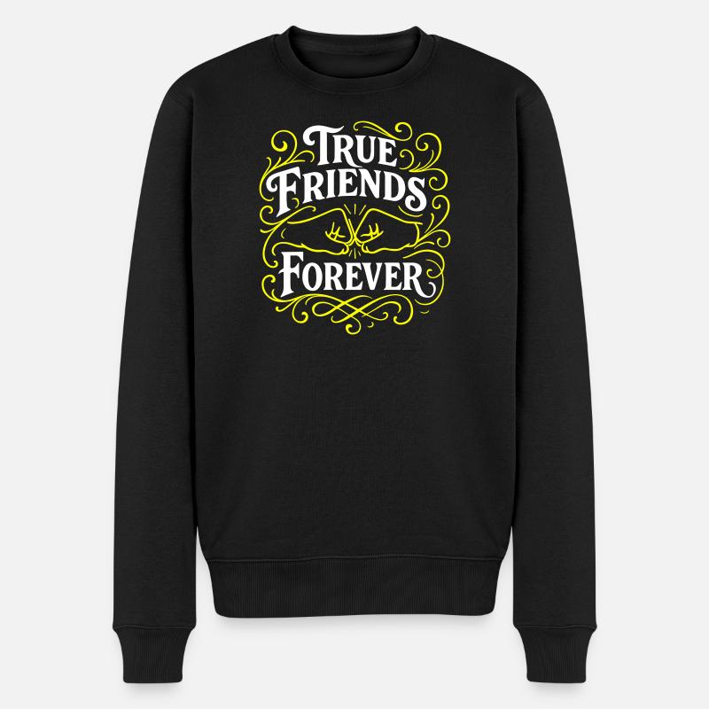Treue Freunde Für Immer - Männer Premium Bio Pullover - Schwarz
