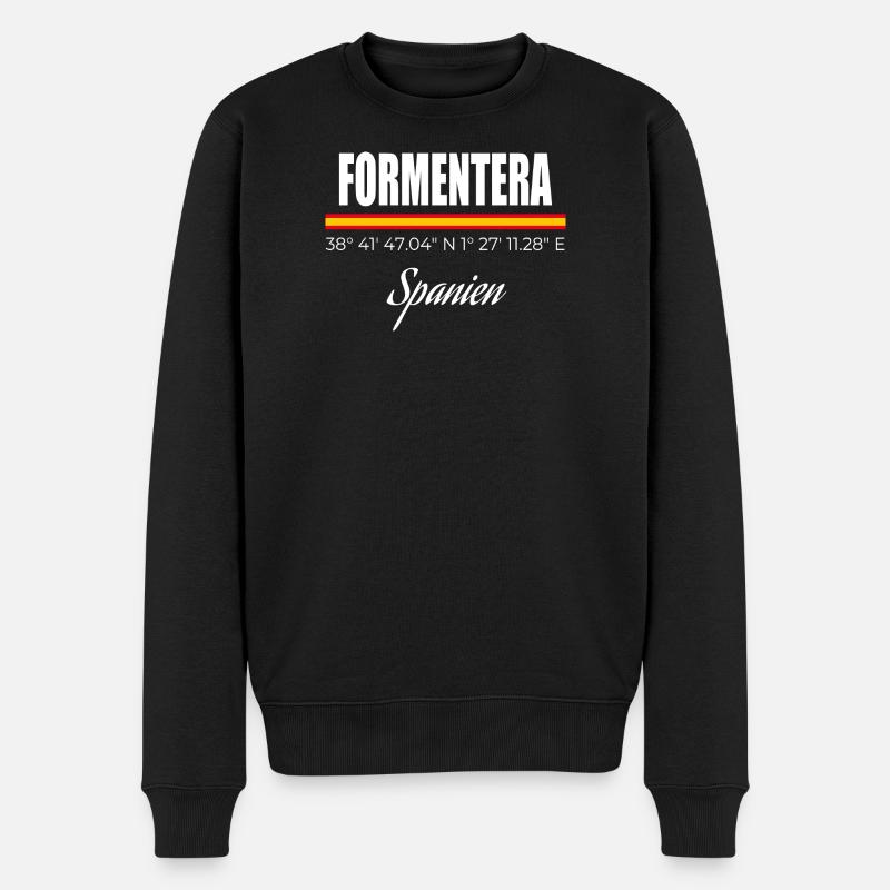 Formentera - Männer Premium Bio Pullover - Schwarz