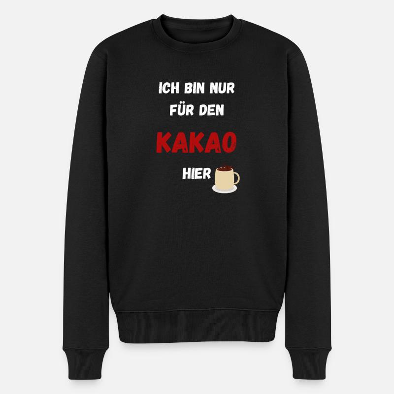 Ich bin nur für Kakao hier. Weihnachtsmarkt - Männer Premium Bio Pullover - Schwarz