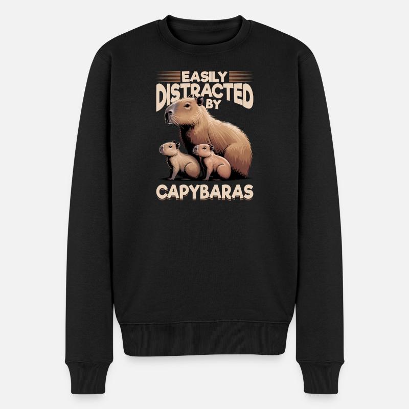 Esthétique amusante Kawaii Capybara - Pull Premium bio Homme - noir