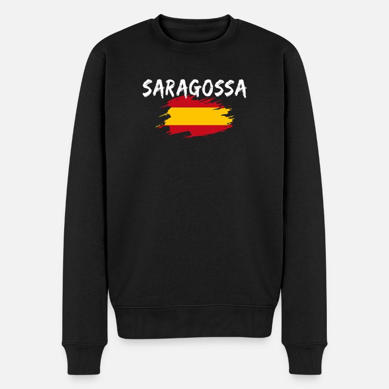 Saragossa Spanien - Männer Premium Bio Pullover - Schwarz