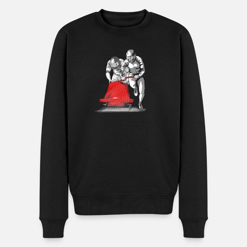 Bobsledder pushing at the start - Men's Premium Organic Jumper - black