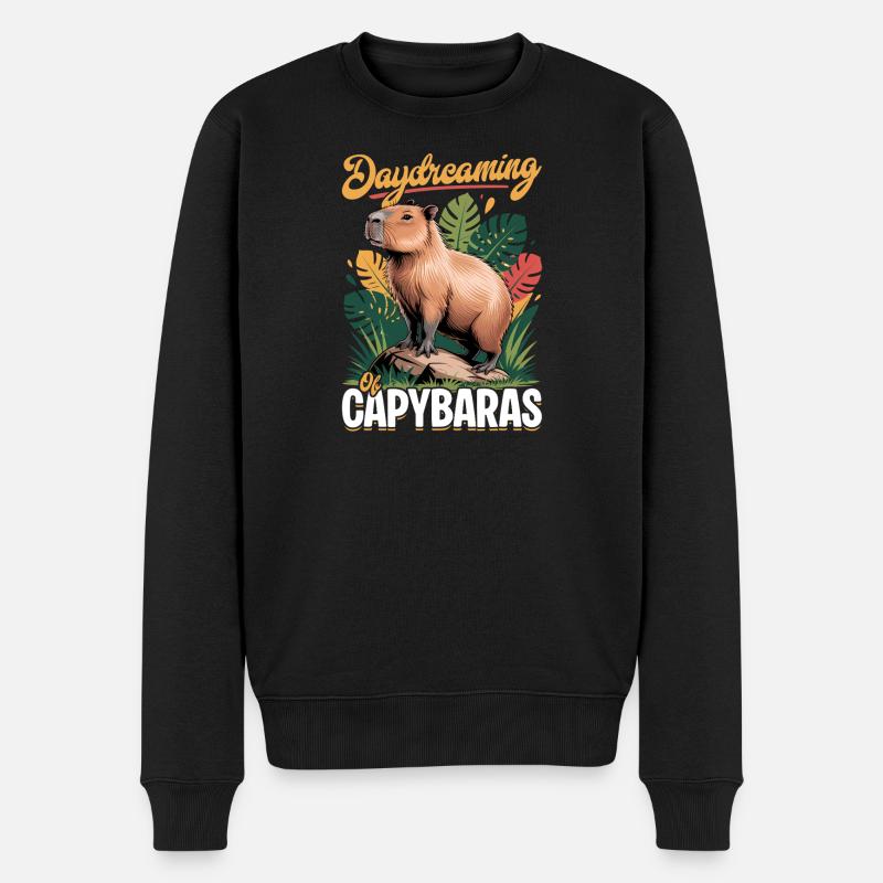 Funny aesthetic Kawaii Capybara - Männer Premium Bio Pullover - Schwarz
