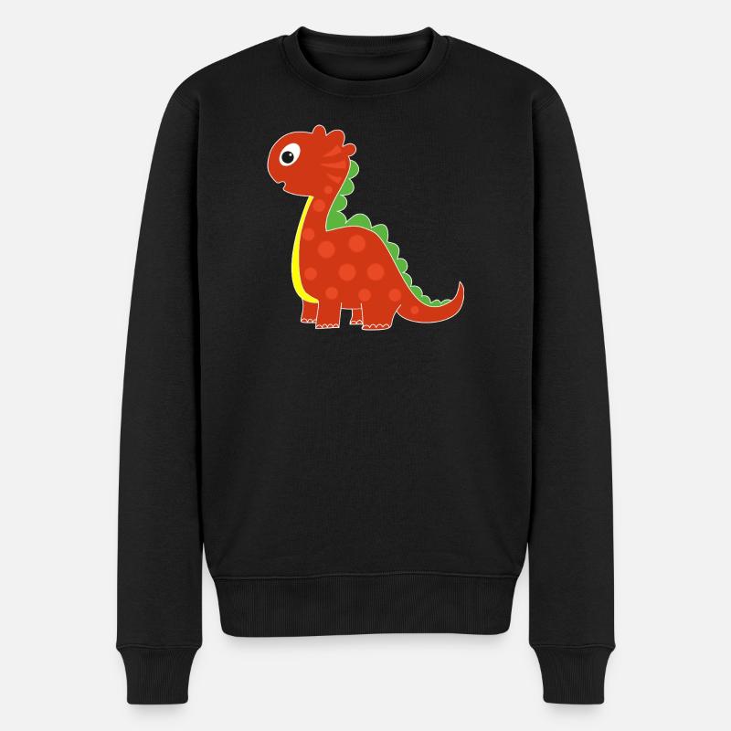 Lustiger Dino mit Punkten - Männer Premium Bio Pullover - Schwarz
