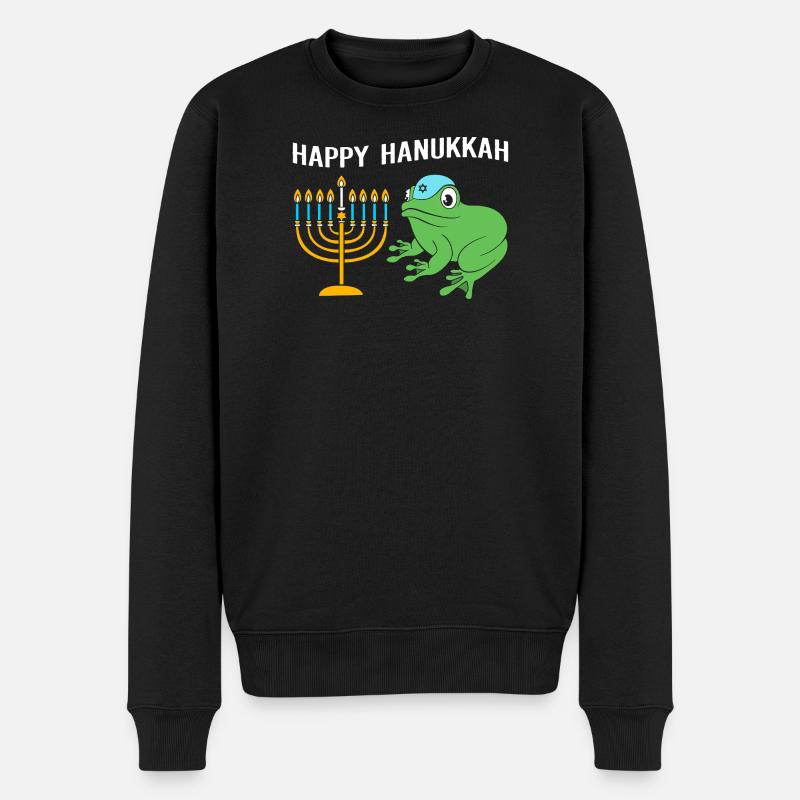 Hanoukka Hanoukka Hanoukka Grenouille - Pull Premium bio Homme - noir