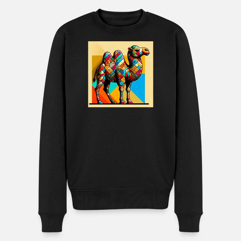 Kamel - Männer Premium Bio Pullover - Schwarz