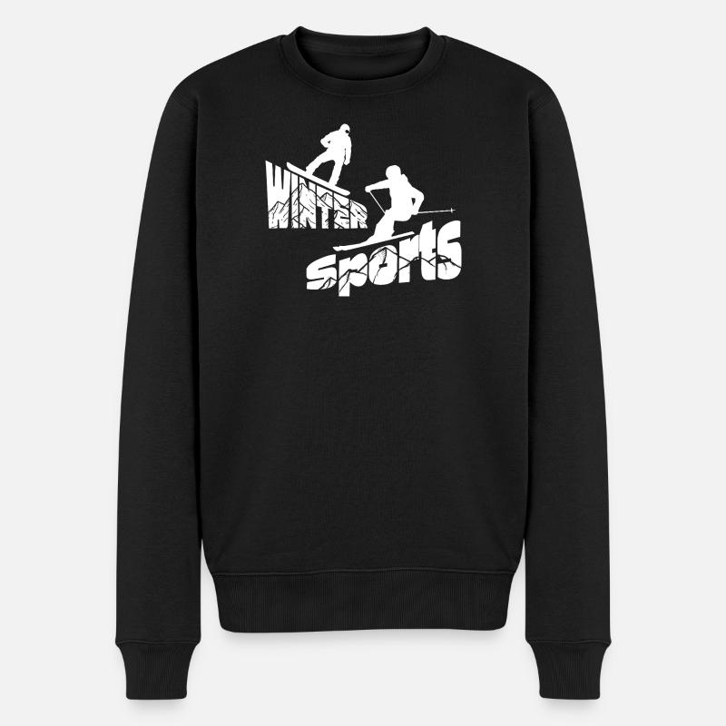 Winter Sports - Berge - Männer Premium Bio Pullover - Schwarz
