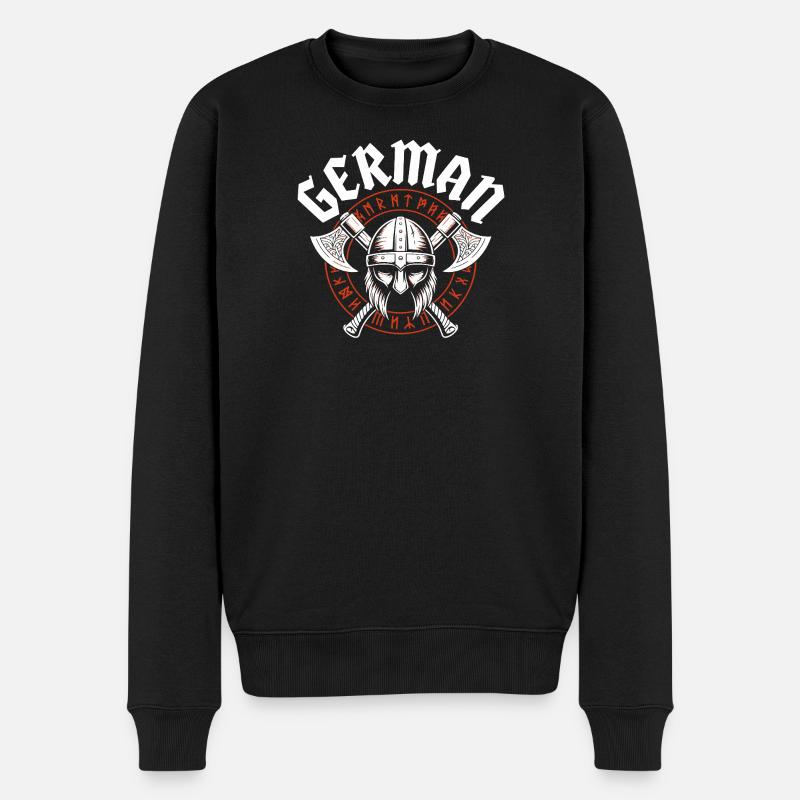 Germanen Wikinger Odin  - Männer Premium Bio Pullover - Schwarz
