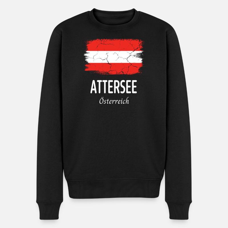 Attersee - Männer Premium Bio Pullover - Schwarz