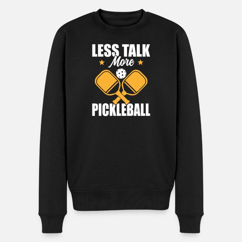 Less Talk More Picklebal - Männer Premium Bio Pullover - Schwarz