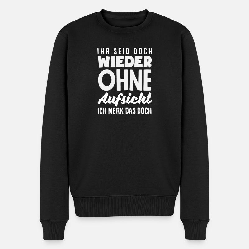 Again without supervision – sarcasm - Men's Premium Organic Jumper - black