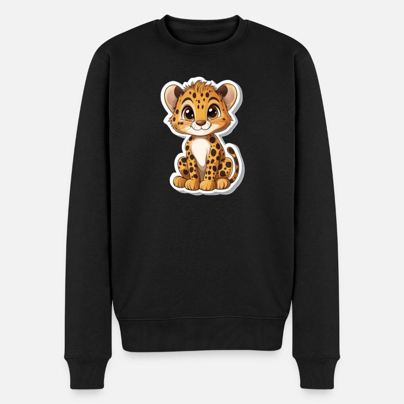 Löwe - Männer Premium Bio Pullover - Schwarz