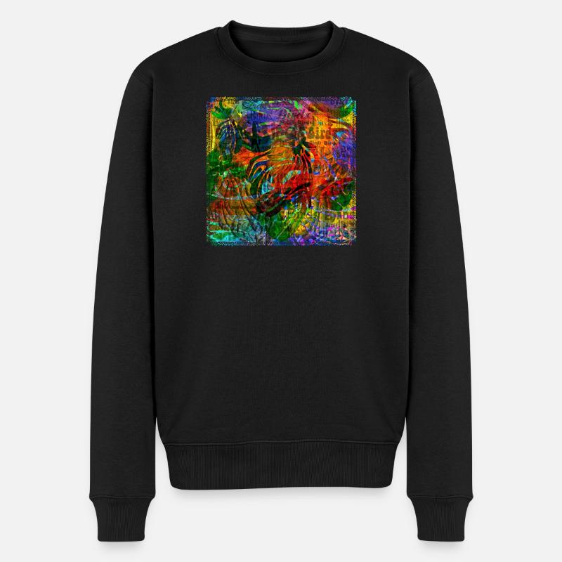 Worte & Vögel V2 - Männer Premium Bio Pullover - Schwarz