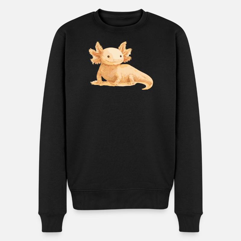 Realistisches Axolotl – Detailreiche Illustration - Männer Premium Bio Pullover - Schwarz