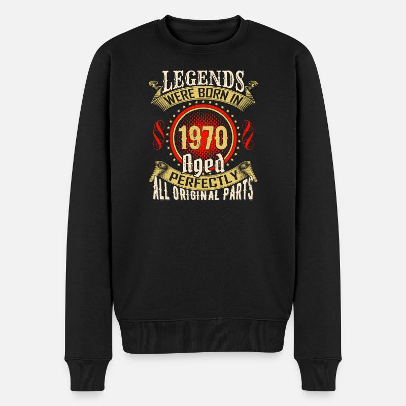 Legenden geboren 1970 Abzeichen - Männer Premium Bio Pullover - Schwarz