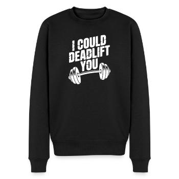 Je pourrais te soulever de terre - Pull Premium bio Homme - noir - Devant - Nico (187cm)