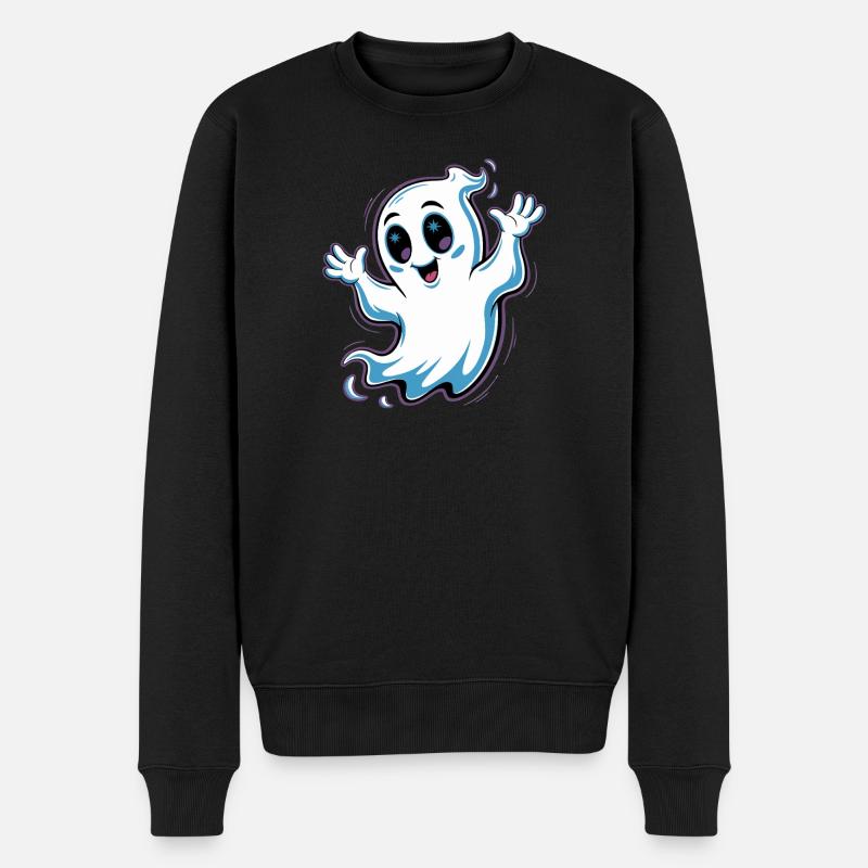 Scary Halloween Design - Männer Premium Bio Pullover - Schwarz