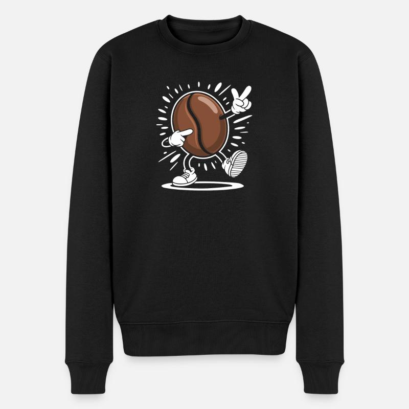 Caffeine Coffee Bean Comic Coffee - Men's Premium Organic Jumper - black