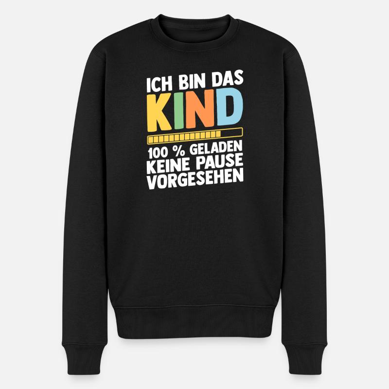 Tochter Sohn - Männer Premium Bio Pullover - Schwarz