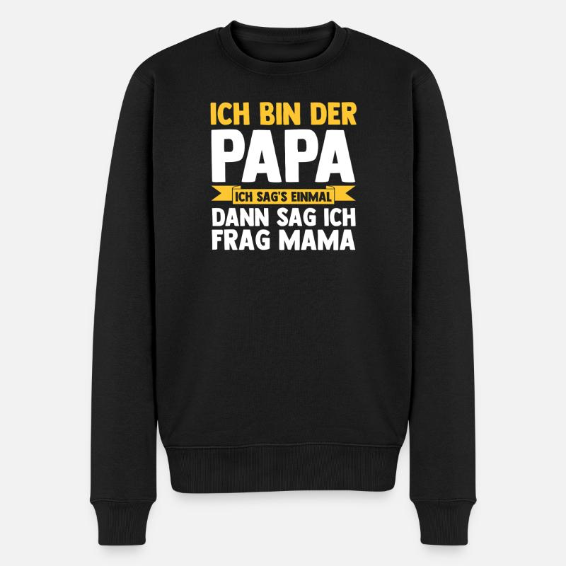 Tochter Sohn - Männer Premium Bio Pullover - Schwarz