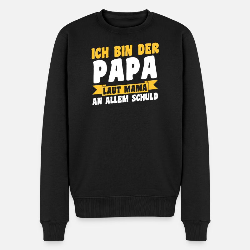 Tochter Sohn - Männer Premium Bio Pullover - Schwarz